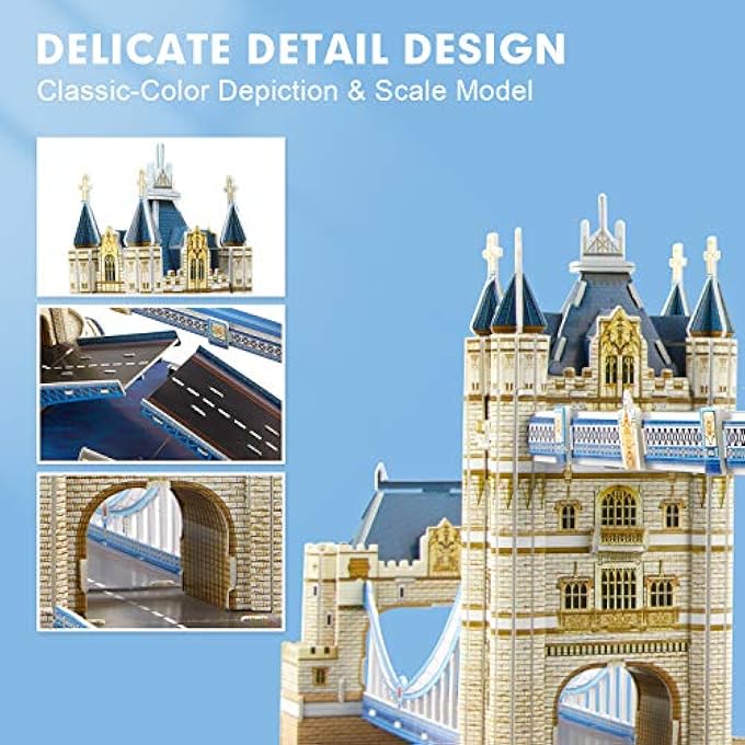 NATIONAL GEOGRAPHIC 3D LONDON PUZZLES BRITAIN ARCHITECTURE MODEL KITS TOYS FOR ADULTS AND CHILDREN, THE TOWER BRIDGE, WITH A BOOKLET, 771DS0978 - Image 3